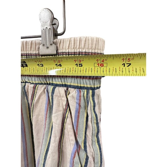 🌸3/$15🌸Cream Multi-Colored Striped Cotton Shorts sz Large - Picture 5 of 6